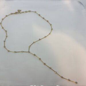 Agatha Paris Y Necklace Elegant Gold tone Necklace with Crystal Accents